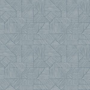 Crescendo Blue Block Geometric Wallpaper