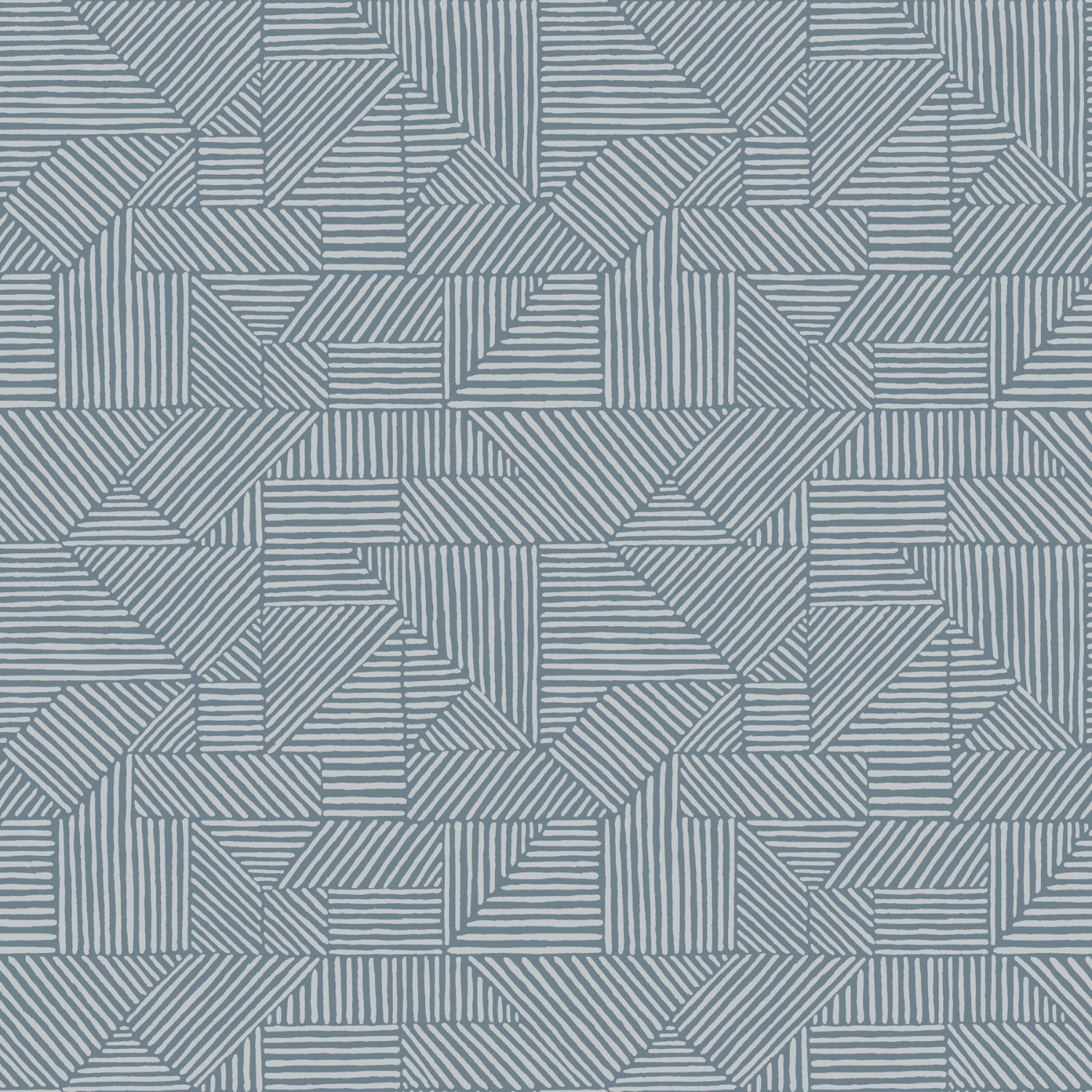 Crescendo Blue Block Geometric Wallpaper
