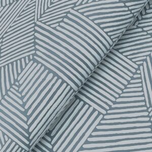 Crescendo Blue Block Geometric Wallpaper
