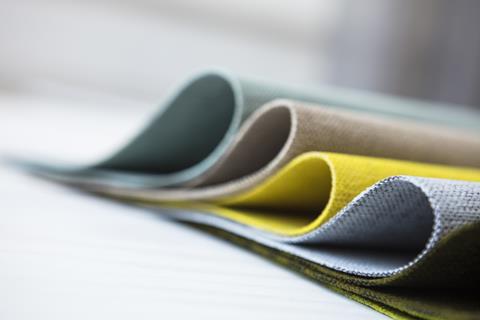 Folded Svensson upholstery in green, yellow and grey