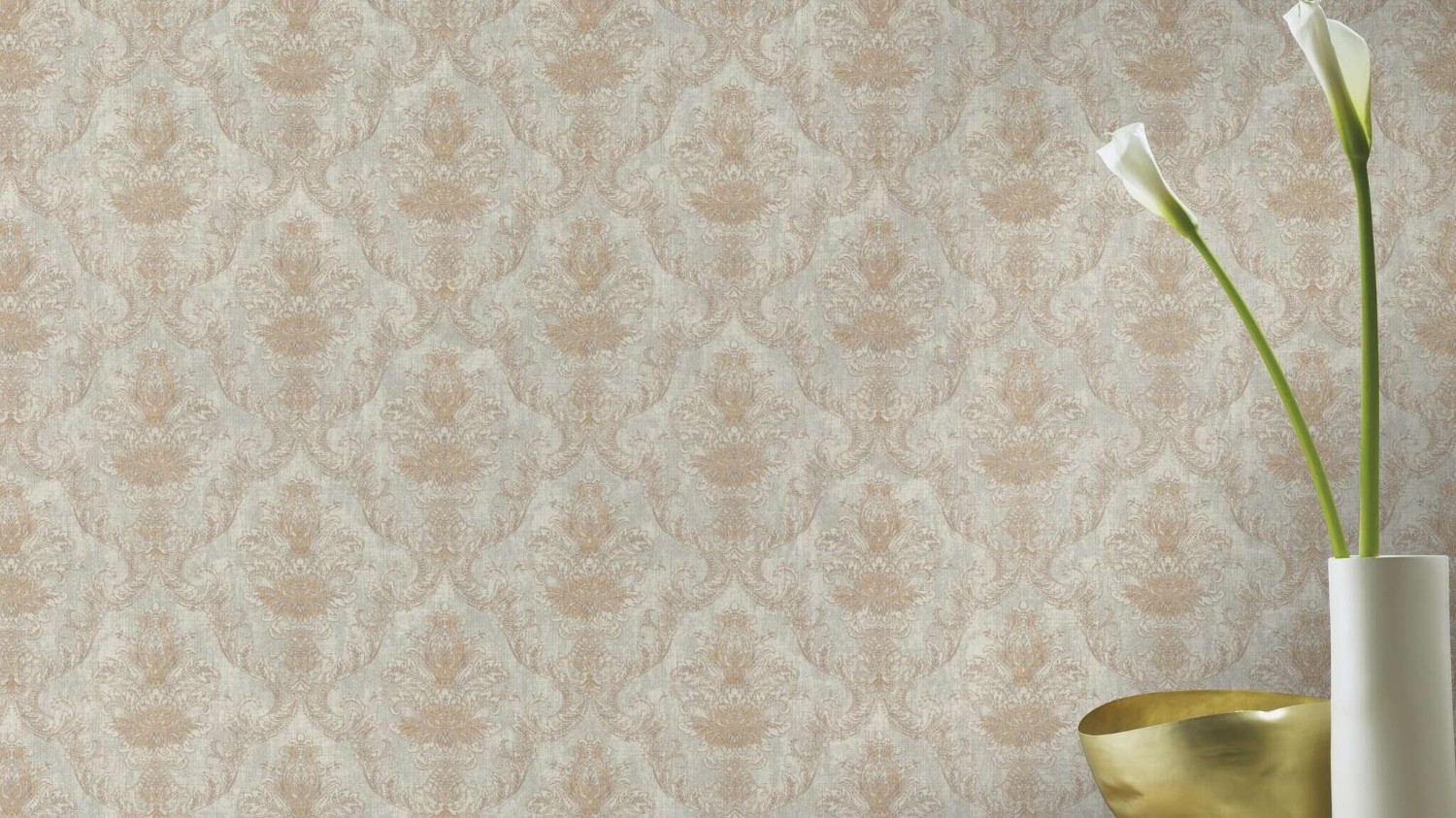 Golden Hour Damask Grey 941272