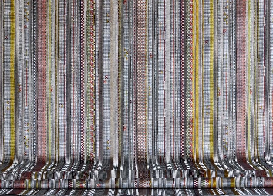 Designtex fabric in multicoloured stripes
