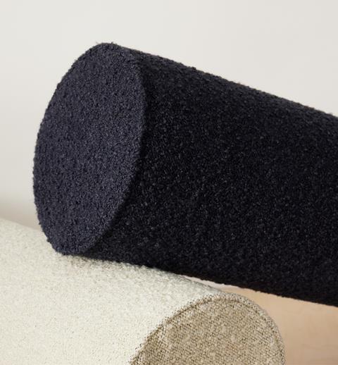A roll of navy bouclé