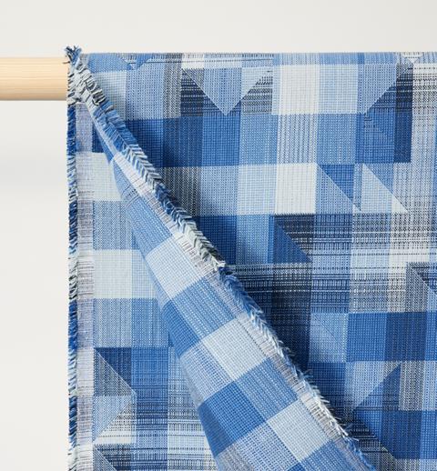 Blue gingham Designtex fabric