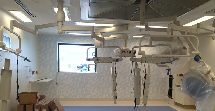 An operating theatre at Epworth Richmond with a gum leaf wallcovering