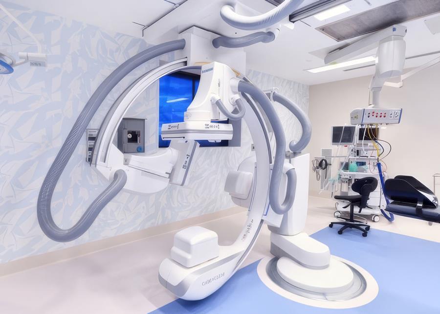 Epworth Richmond, Melbourne: operating theatre with a leaf-pattern wallcovering