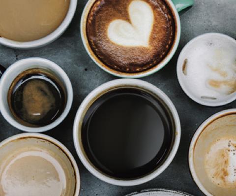 Cups of coffee seen from above