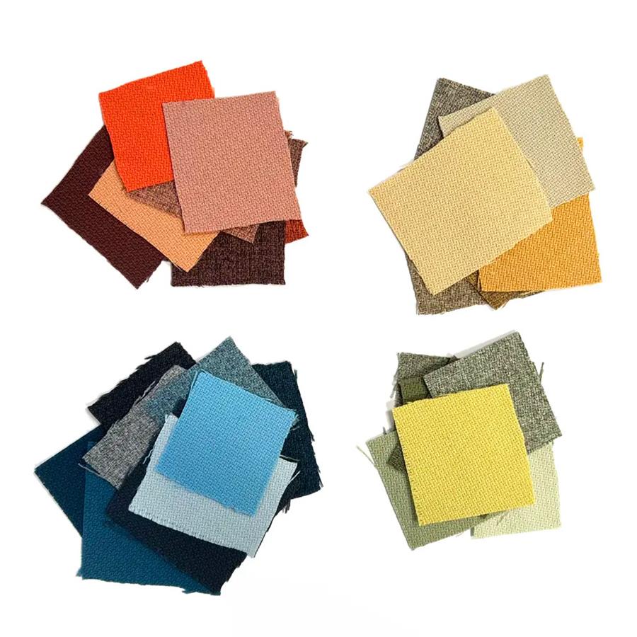 Gabriel fabric swatches grouped in orange, yellow, blue and green