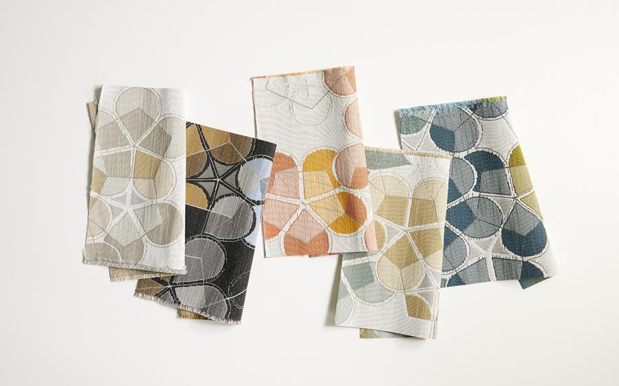 Pentimento fabric samples in several colourways